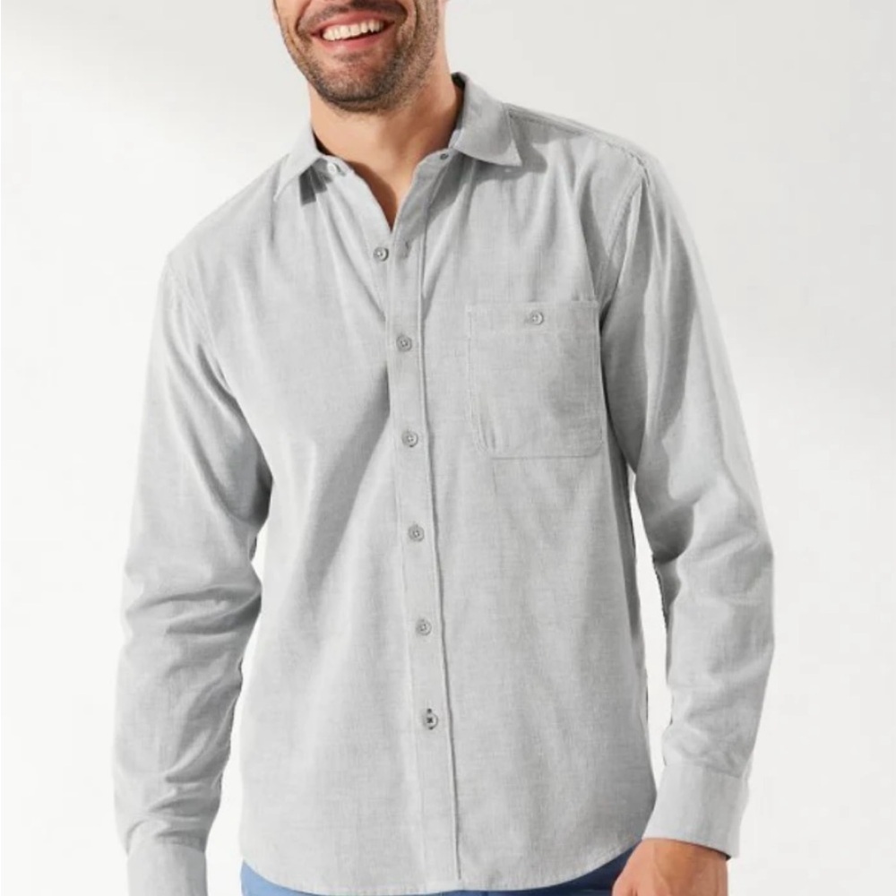 Tommy Bahama Coastline Cord Shirt Men’s 3XL XXXL Zinc Gray ST325326 $128 NWT